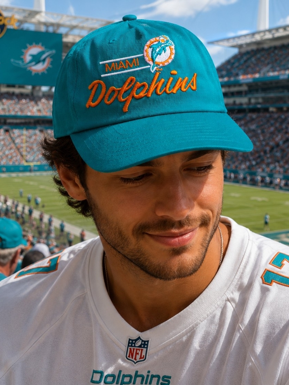 NFL Miami Folphins Gootball Team Snapback Hat Cap with Embroidered Dolphin Logo